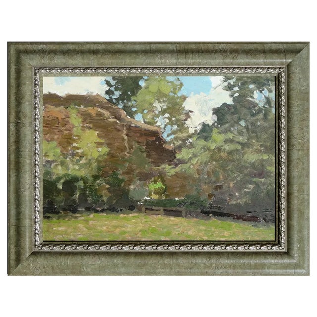 Alfejs Bromults, Landscape, Oil on Cardboard For Sale