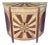 Neoclassical Demilune Cabinet With Sunburst Marquetry For Sale