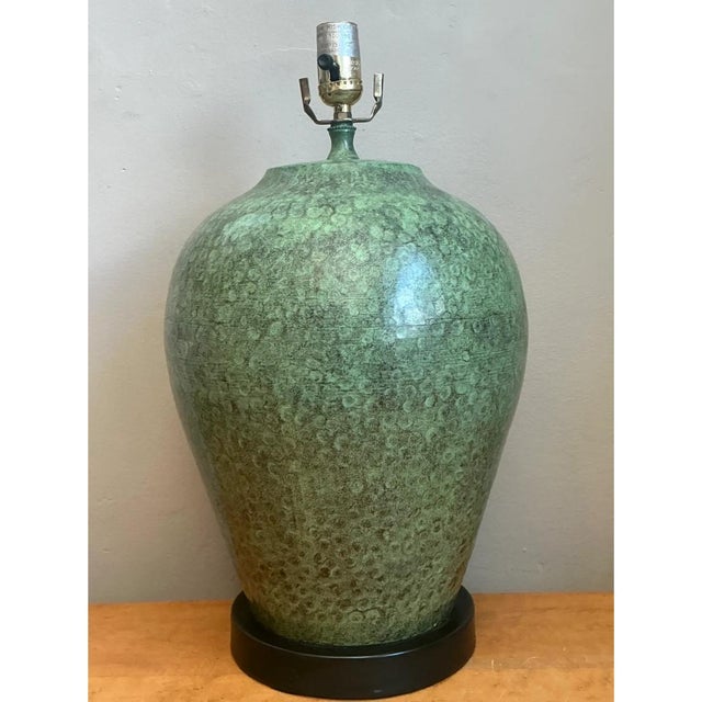 Vintage Hammered Metal Lamp For Sale - Image 11 of 12