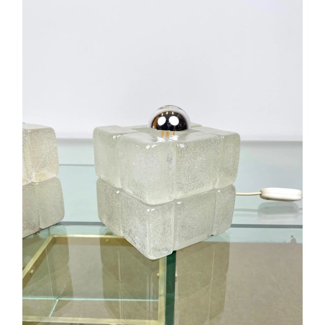 Murano Glass Cube Lamps by Albano Poli for Poliarte, Italy, 1970s, Set of 2 For Sale - Image 14 of 17