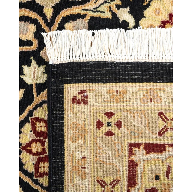 2000 - 2009 Mogul, One-of-a-Kind Hand-Knotted Area Rug in Black , 9' 1" x 12' 4" For Sale - Image 5 of 8