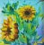 Impressionist Yellow Sunflowers Floral Oil Painting Including the Antiqued Gold Wood Frame For Sale In Los Angeles - Image 6 of 10