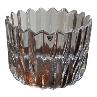 Large Mid-Century Modern Orrefors Crystal "Fleur" Centerpiece Bowl by Jan Johansson For Sale