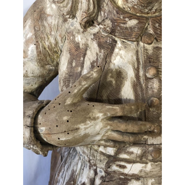 Large religious sculpture made of carved oak wood, large dimensions and weighing 39 kg