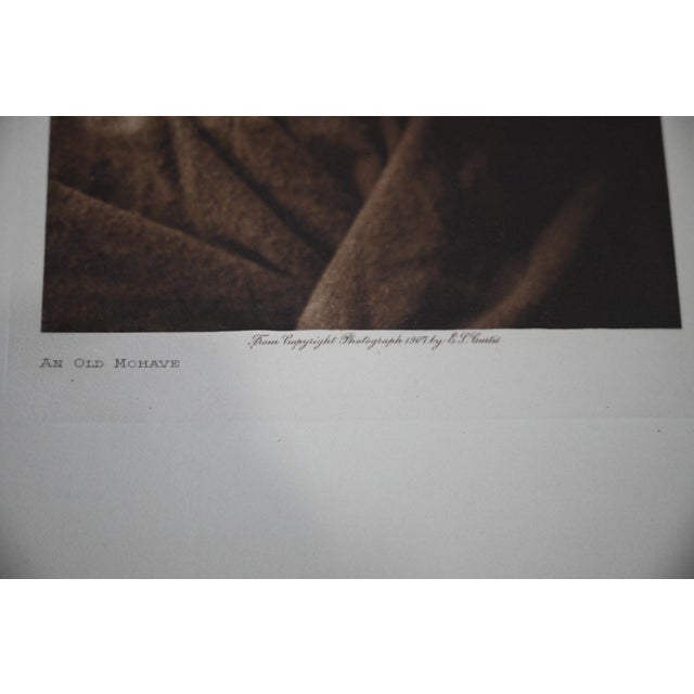 Portraiture Edward S. Curtis "An Old Mohave" 1907 Vintage Tissue Photogravure, Cardozo Collection For Sale - Image 3 of 5