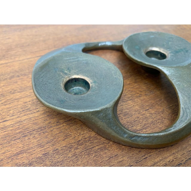 Brutalist German Bronze Candleholder from Harjes, 1960s For Sale - Image 4 of 13