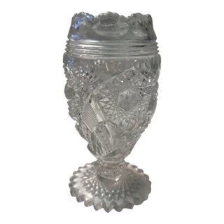 Late 19th Century American Brilliant Cut, Glass, Pedestal Celery Vase For Sale
