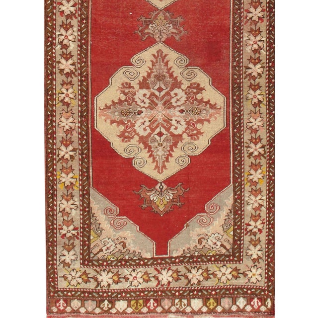 Vintage Lightly Distressed Oushak Area Rug 3ft 7in X 10ft 8in For Sale - Image 4 of 4