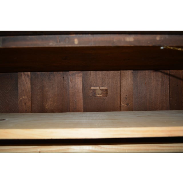 Antique Wooden Single Door Armoire Wardrobe W/ Base Drawer - Coat Closet For Sale - Image 9 of 17