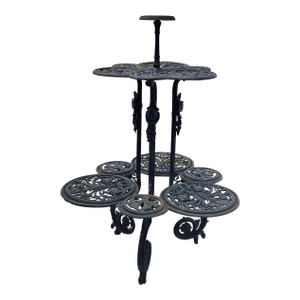 Antique Victorian-Style Cast Iron Tiered Garden Plant Stand