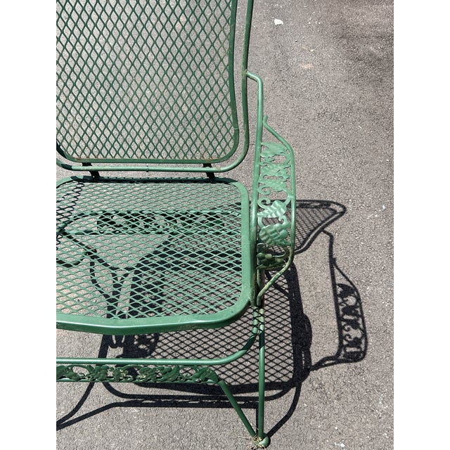 Metal 1990s Green Metal Patio Table & 4 Rockers For Sale - Image 7 of 9