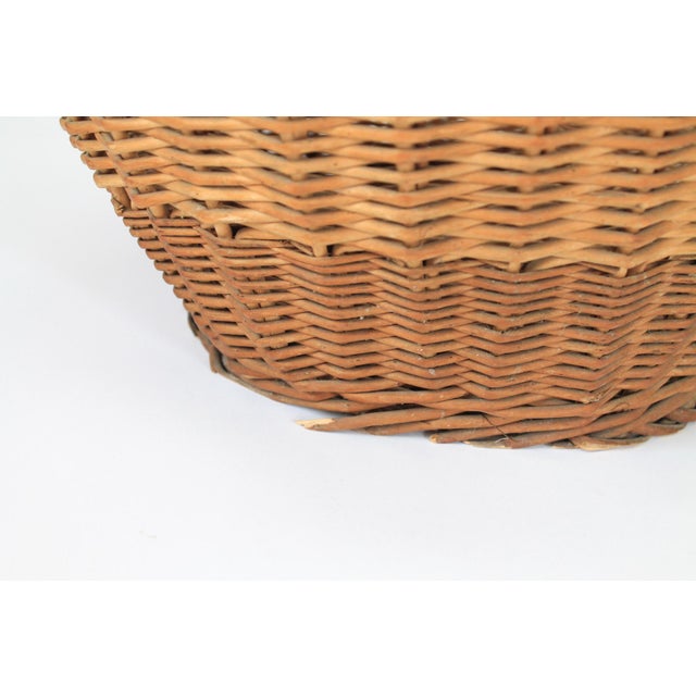 Vintage Woven Wicker Laundry Basket For Sale - Image 9 of 12