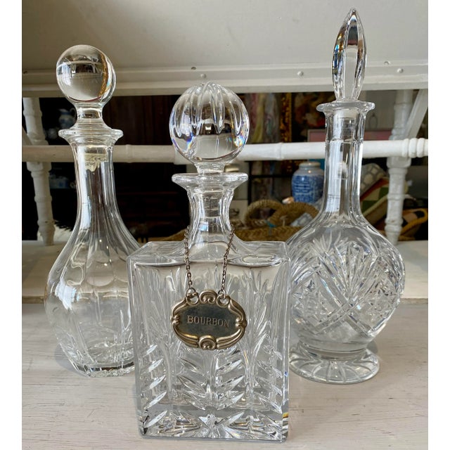 French French Crystal Decanters Set- 3 Pieces For Sale - Image 3 of 5