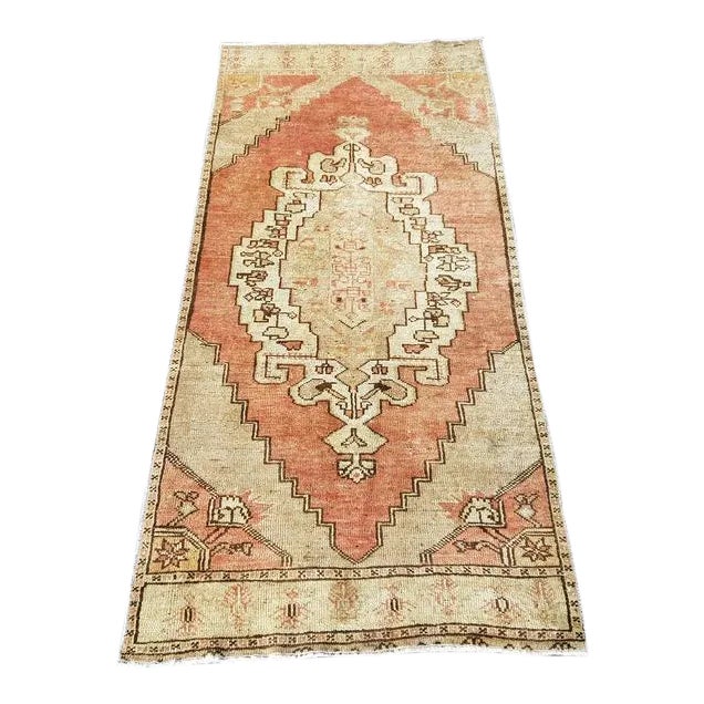 Vintage Handmade Bohemian Rug- 2′7″ × 5′7″ For Sale