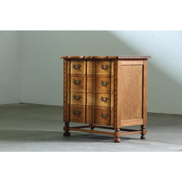 Wood Small Brutalist Danish Oak Chest of Drawers, 1960s For Sale - Image 7 of 16