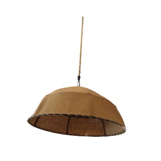 Restoration Hardware Burlap Pendant Light For Sale