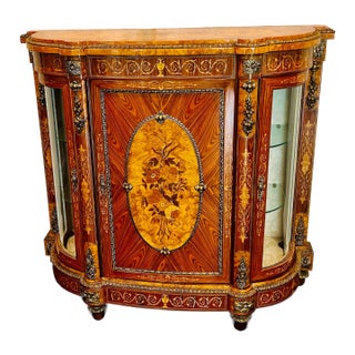 Late 19th / Early 20th C Italian Handmade Marquetry Credenza For Sale