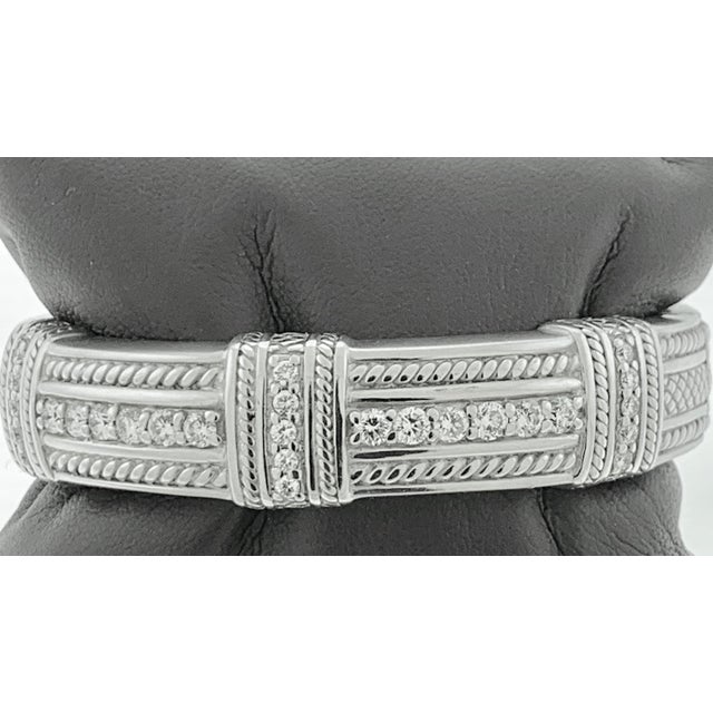 2.2 Carat Diamonds and 83 Gm 18 Karat Gold Cuff Bangle Bracelet Judith Ripka For Sale In New York - Image 6 of 18