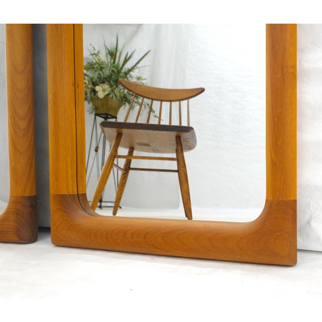 Pair of Teak Dome Shape Solid Teak Danish Mid Century Modern Mirrors MINT For Sale - Image 15 of 15