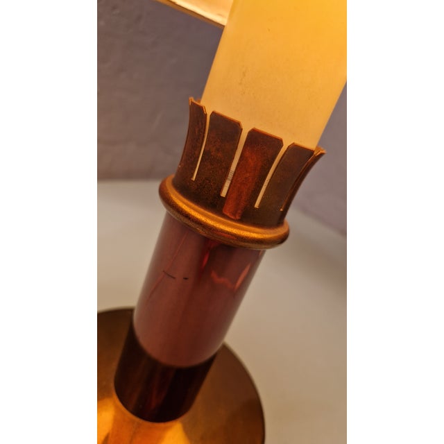 Metal Bedside Lamps in Copper-Plated Brass with Lampshades from Stilnovo, 1960s, Set of 2 For Sale - Image 7 of 18