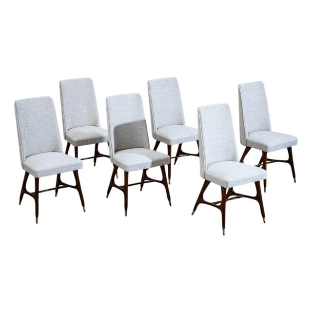 Set of Six Side Chairs, attributed to Melchiorre Bega (1898–1976), Italy, 1950s For Sale