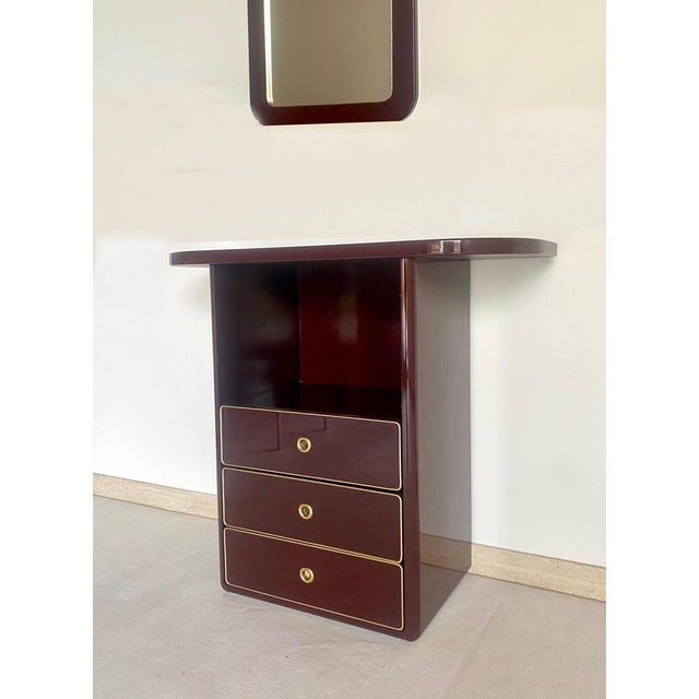Bordeaux Chest and Mirror, 1980s, Set of 2 For Sale - Image 11 of 14