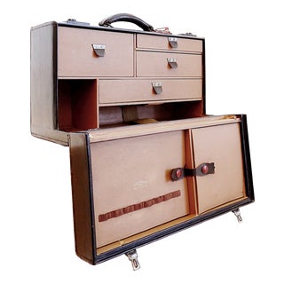 Mid-Century Black Leather Doctor's Case For Sale