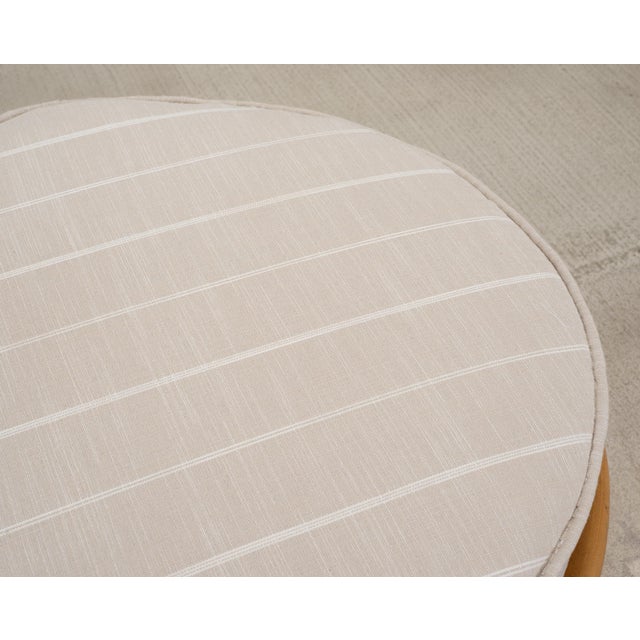 Tan Mid-Century 7 Strand Paul Frankl Style Stacked Rattan Ottoman For Sale - Image 8 of 18