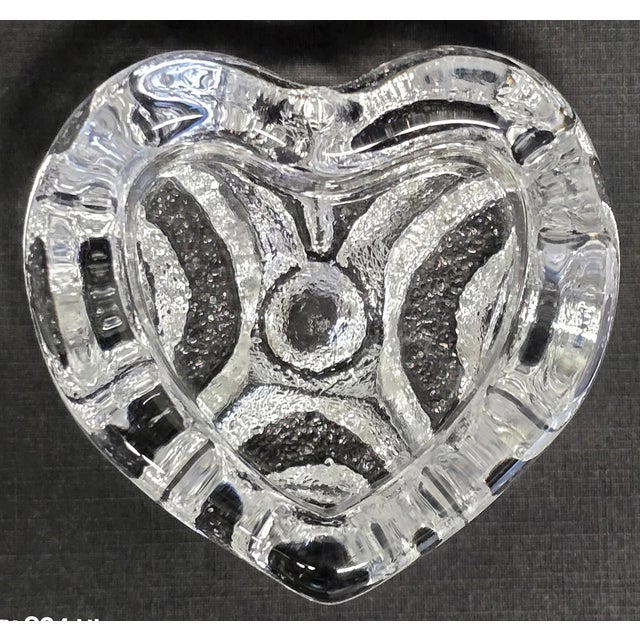Beautiful Heart Shaped Heavy Moulded Fine Crystal Dish No Mark Thick and Heavy Crystal Excellent Quality Excellent Condition