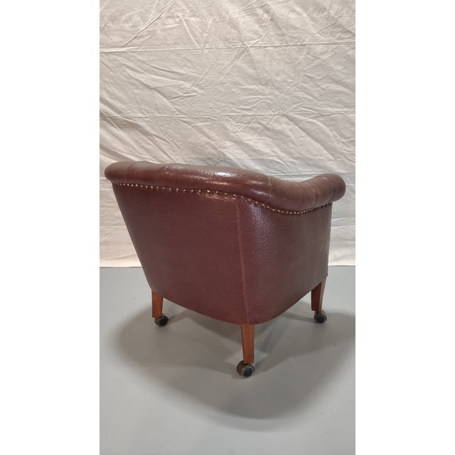 Late 20th Century Late 20th Century Swedish Chesterfield Chairs- Set of 4 For Sale - Image 5 of 10