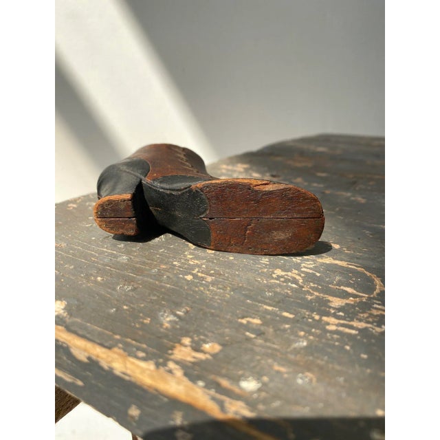 Wood Antique Victorian Treen Carved Boot, Late 19th Century For Sale - Image 7 of 10