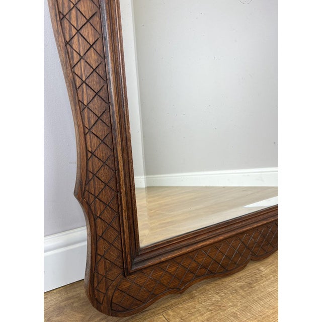 Antique French Louis Oak Wall Mirror and Console Table, Set of 2 For Sale - Image 13 of 18