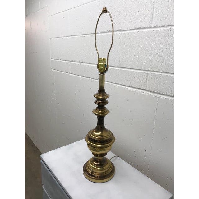 Mid-Century Modern Mid-Century Modern Solid Brass Table Lamp Manner of Stiffel For Sale - Image 3 of 13