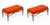 Pair of Mid-Century Modern Style Ottomans Distinctive pair of mid-century modern style ottomans featuring vibrant orange...