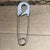 Metal Large Wall Sculpture Silver-Colored Metal Safety Pin Post Modern For Sale - Image 7 of 9