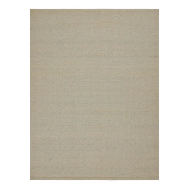 Beige Rug & Kilim’s Scandinavian Style Kilim in Beige & Blue Geometric Pattern For Sale - Image 8 of 8