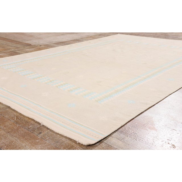 Beige Vintage Indian Dhurrie Rug, 05'10 X 08'10 For Sale - Image 8 of 10