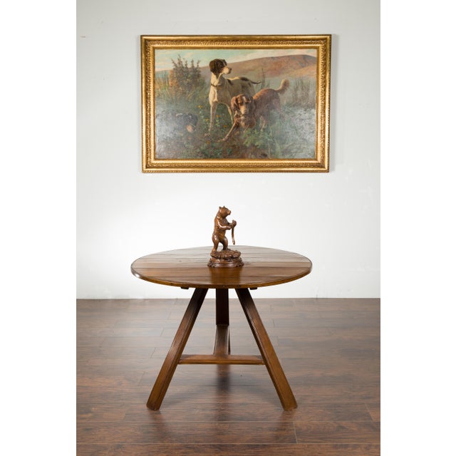 Black Forest 1890s Carved Wooden Bear Standing on a Circular Base For Sale - Image 4 of 11