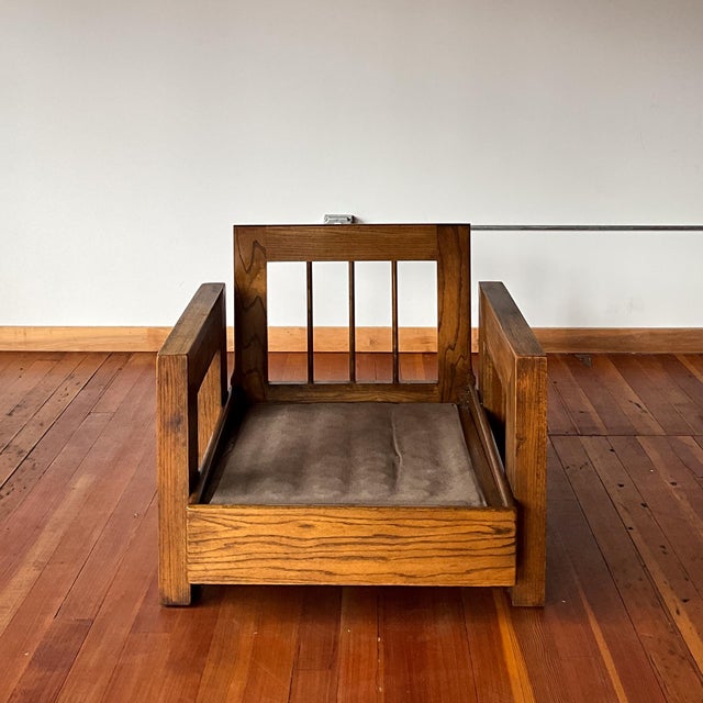 Wood Brutalist Howard Oak Lounge Chair 1950s Usa For Sale - Image 7 of 10