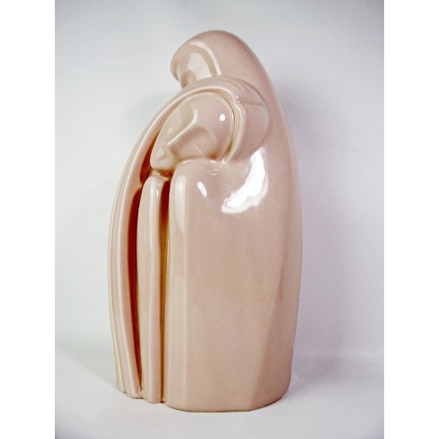 Royal Haeger Vintage Haeger Pink Art Deco Couple Sculpture Figurine For Sale - Image 4 of 5