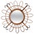 Mid-Century French Riviera Round Sunburst Mirror in Curved Rattan, France, 1970s For Sale