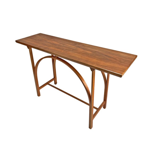 Bentwood Console Table Solid Wood Modern Entryway & Sofa Table Thonet-Inspired Make a statement with this elegant bentwood...