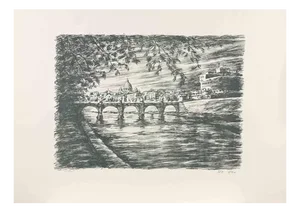 Michele De Meo, View of Rome, 1990s, Lithograph