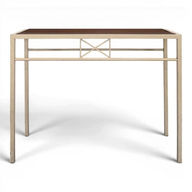 Goldenrod Modern Console Table in Wood and Metal For Sale - Image 8 of 8