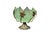 A jewel-toned English accent piece with sculptural presence. This vintage Brama bowl pairs frosted sea-green art glass...