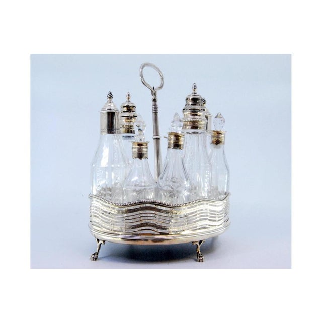 Liqueur Bottle with Silver Structure, in Very Good conditions. Designed before 1890 This piece has an attribution mark, I...