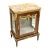 Royal French Display Nightstand – Marble Top, Glass Door & Gold Leaf Accents For Sale