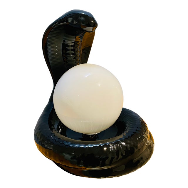Italian Snake Cobra Lamp by Avobin, 1970s For Sale