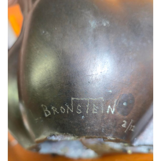 Wood Bronze Female by Leon Bronstein-Signed For Sale - Image 7 of 7