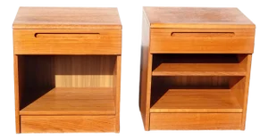 Pair of Vintage Danish Modern Brown Nightstands by Jesper Made in Denmark